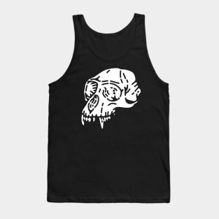 Skull Monkey-NegativeWhite Tank Top